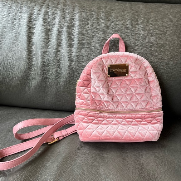 Handbags - Bebe Blush Velvet Quilted Mini
Hand/Backpack Bag